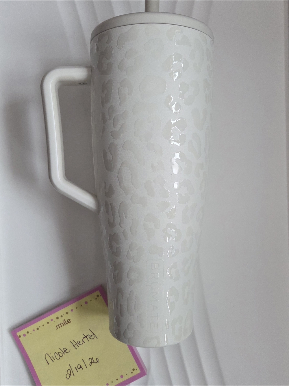 Limestone Leopard Print Brumate 40oz Travel Tumbler with Handle